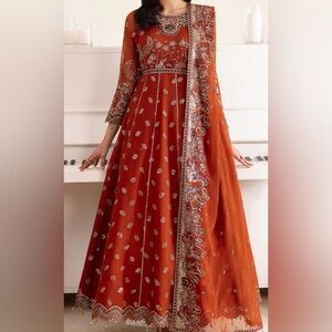Embellished Rust Orange Women's Dress